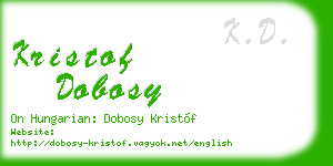 kristof dobosy business card